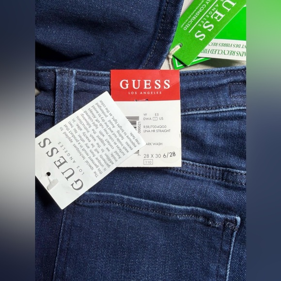 GUESS Los Angeles Women’s 6/28 Lina High-Rise Straight Jeans in a Dark Wash - Picture 7 of 11